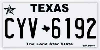 TX license plate CYV6192