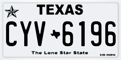 TX license plate CYV6196