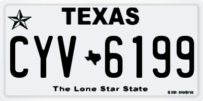 TX license plate CYV6199