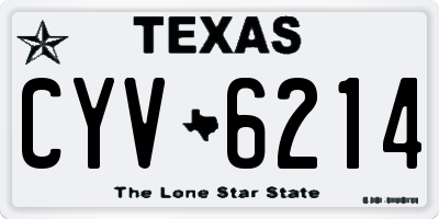 TX license plate CYV6214