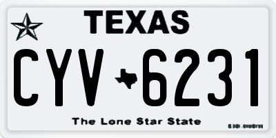 TX license plate CYV6231
