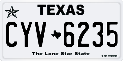 TX license plate CYV6235