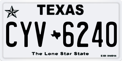 TX license plate CYV6240