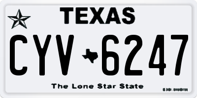 TX license plate CYV6247