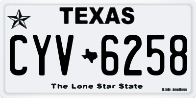 TX license plate CYV6258