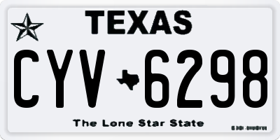 TX license plate CYV6298
