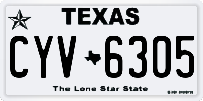 TX license plate CYV6305