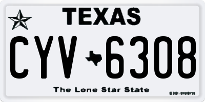 TX license plate CYV6308