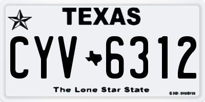 TX license plate CYV6312