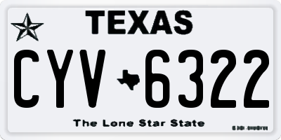 TX license plate CYV6322