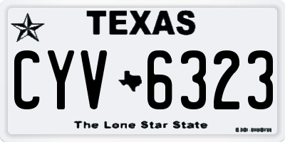TX license plate CYV6323