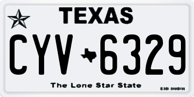 TX license plate CYV6329
