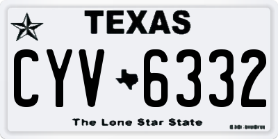 TX license plate CYV6332