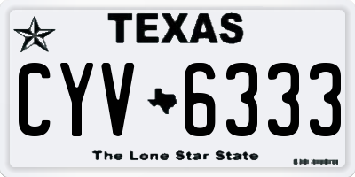 TX license plate CYV6333
