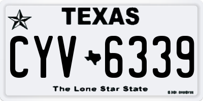 TX license plate CYV6339