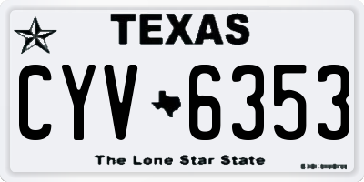 TX license plate CYV6353