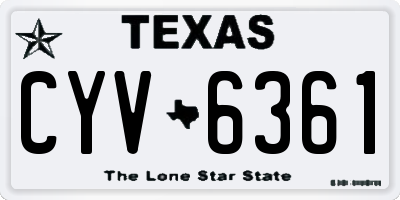 TX license plate CYV6361