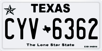 TX license plate CYV6362
