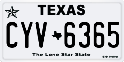 TX license plate CYV6365