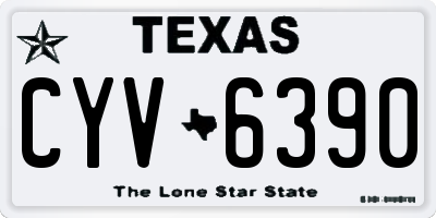 TX license plate CYV6390