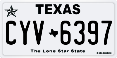 TX license plate CYV6397