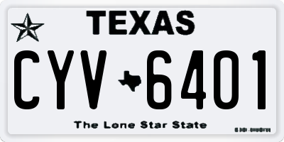 TX license plate CYV6401
