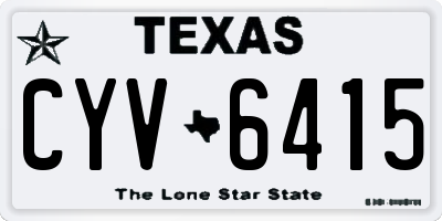 TX license plate CYV6415