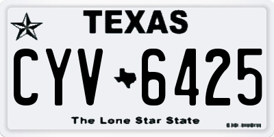 TX license plate CYV6425