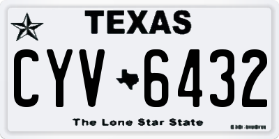 TX license plate CYV6432