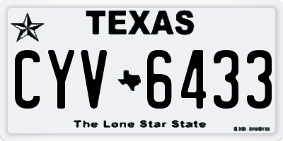 TX license plate CYV6433