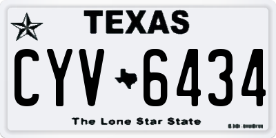 TX license plate CYV6434
