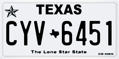 TX license plate CYV6451
