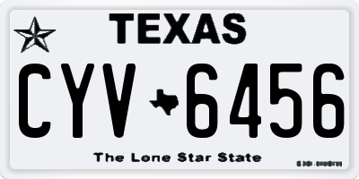 TX license plate CYV6456