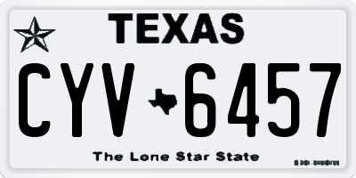TX license plate CYV6457