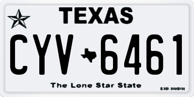 TX license plate CYV6461