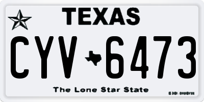 TX license plate CYV6473
