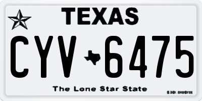TX license plate CYV6475