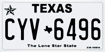 TX license plate CYV6496