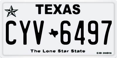 TX license plate CYV6497