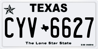 TX license plate CYV6627