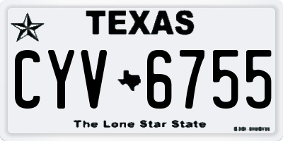 TX license plate CYV6755