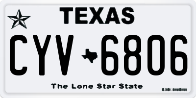 TX license plate CYV6806
