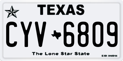 TX license plate CYV6809