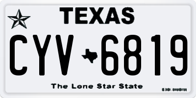 TX license plate CYV6819
