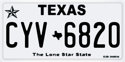 TX license plate CYV6820