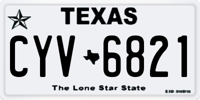 TX license plate CYV6821