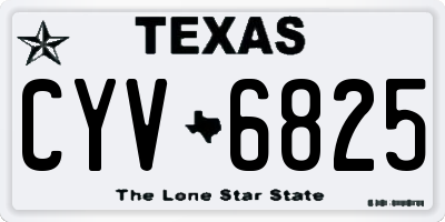 TX license plate CYV6825