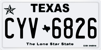 TX license plate CYV6826