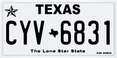 TX license plate CYV6831