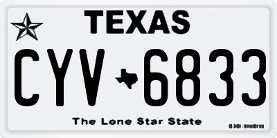 TX license plate CYV6833